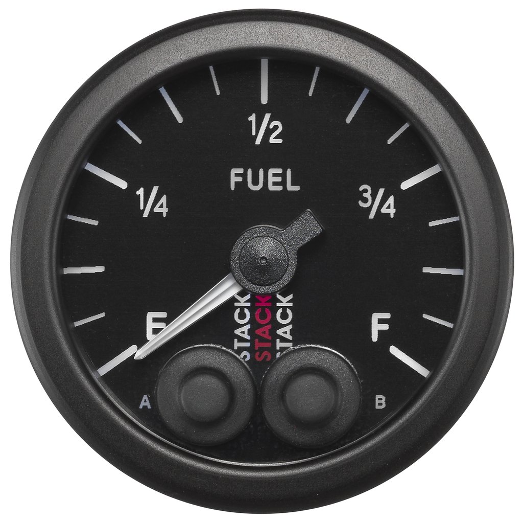 AutoMeter 2-1/16" FUEL LEVEL, PROGRAMMABLE 0-280 Ω, STEPPER MOTOR, STACK PRO-CONTROL BLK