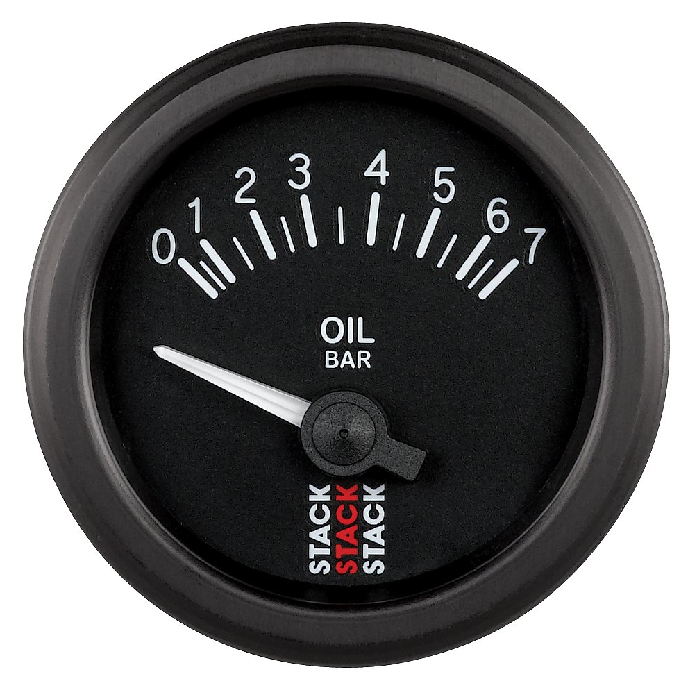 AutoMeter OIL PRESS, ELECTRIC, 52MM, BLACK, 0-7 BAR, AIR-CORE, M10 (M)