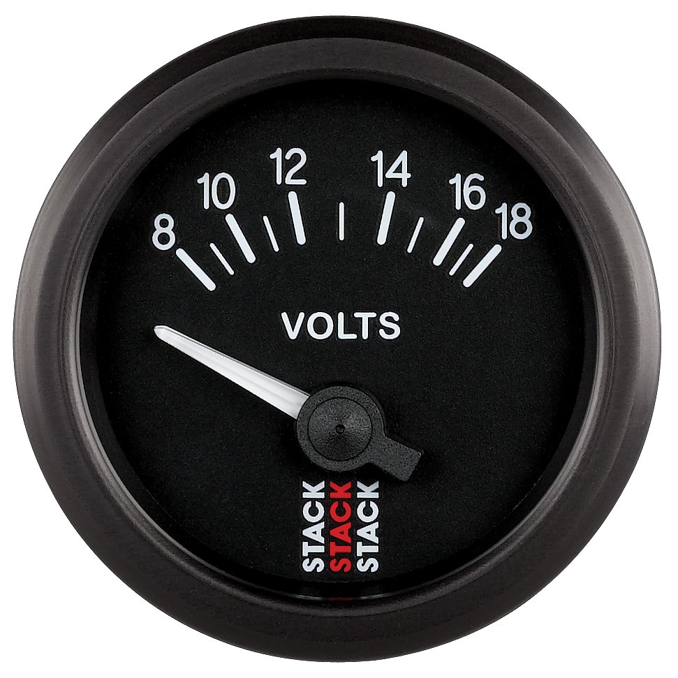 AutoMeter BATTERY VOLTAGE, ELECTRIC, 52MM, BLK, 8-18V