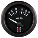 AutoMeter BATTERY VOLTAGE, ELECTRIC, 52MM, BLK, 8-18V