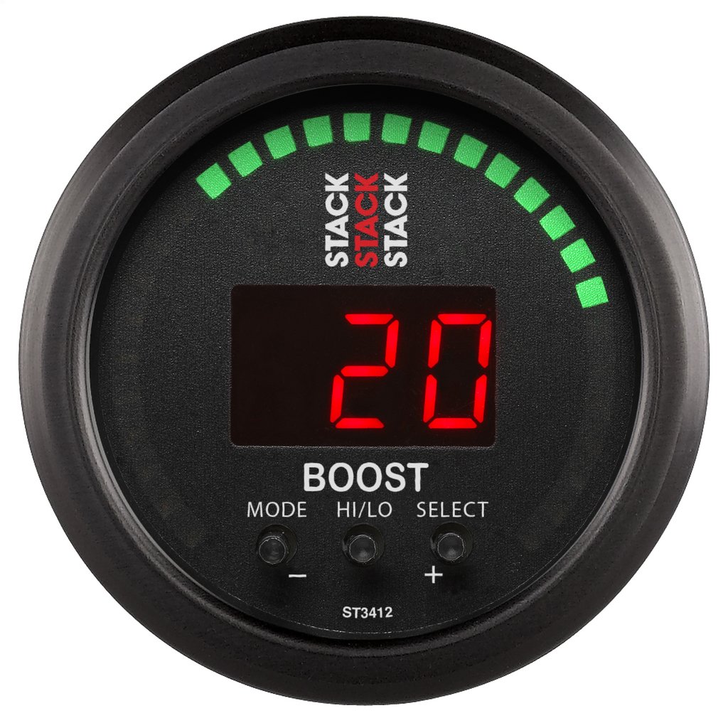 AutoMeter 2-1/16" BOOST CONTROLLER, -1 TO +2 BAR (-30INHG TO +30 PSI), STACK BLK
