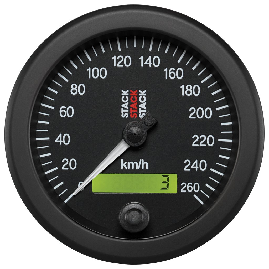 AutoMeter 88MM SPEEDOMETER, 0-260 KM/H, STACK BLK