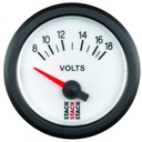 AutoMeter BATTERY VOLTAGE, ELECTRIC, 52MM, WHT, 8-18V