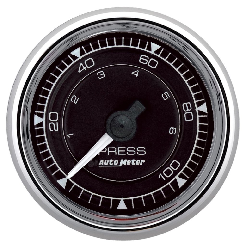 AutoMeter 2-1/16" OIL PRESSURE, 0-100 PSI, CHRONO CHROME