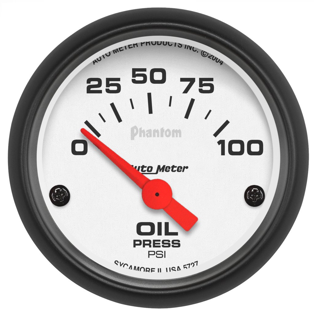 AutoMeter 2-1/16" OIL PRESSURE, 0-100 PSI, AIR-CORE, PHANTOM