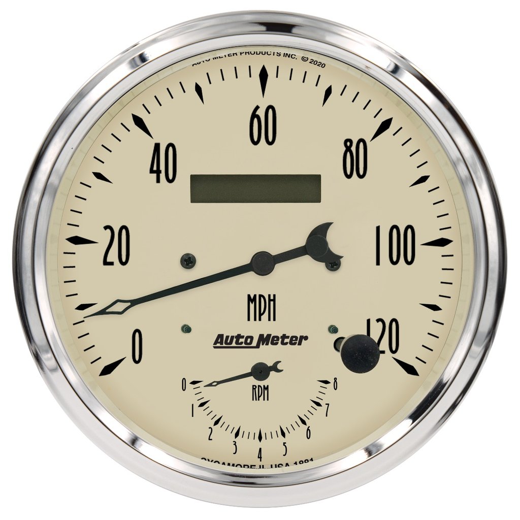 AutoMeter 5" tachometer/SPEEDOMETER COMBO, 8K RPM/120 MPH, ANTIQUE BEIGE