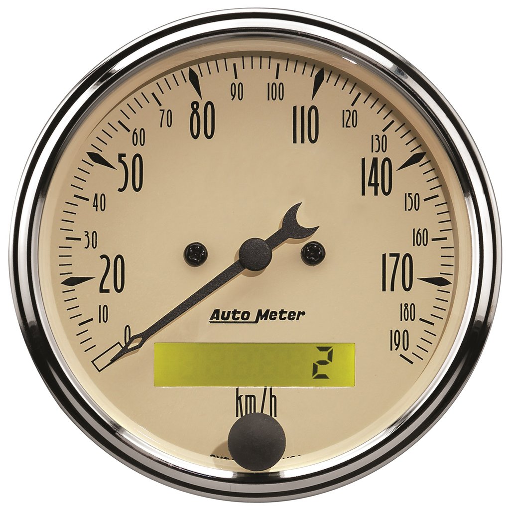 AutoMeter 3-1/8" SPEEDOMETER, 0-190 KM/H, ELECTRIC, ANTIQUE BEIGE