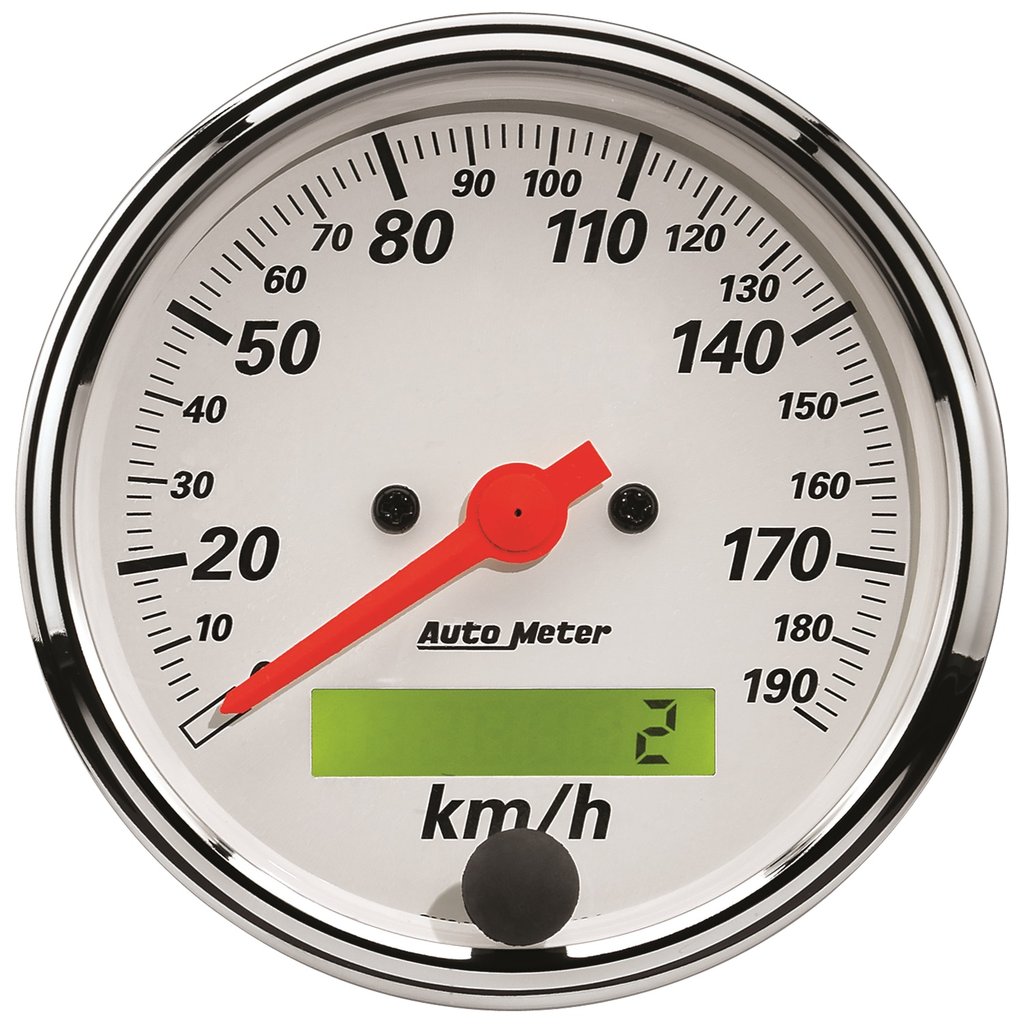 AutoMeter 3-1/8" SPEEDOMETER, 0-190 KM/H, ELECTRIC, ARCTIC WHITE
