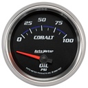AutoMeter 2-5/8" OIL PRESSURE, 0-100 PSI, AIR-CORE, COBALT