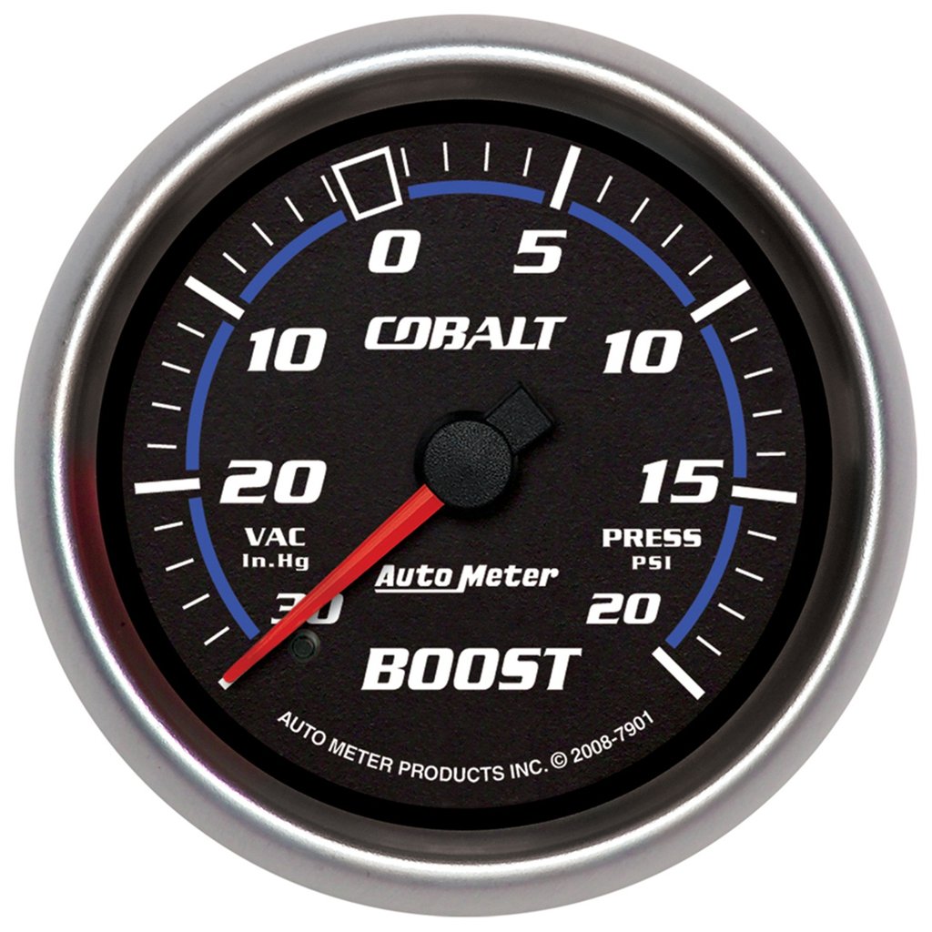 AutoMeter 2-5/8" BOOST/VACUUM, 30 IN HG/20 PSI, MECHANICAL, COBALT