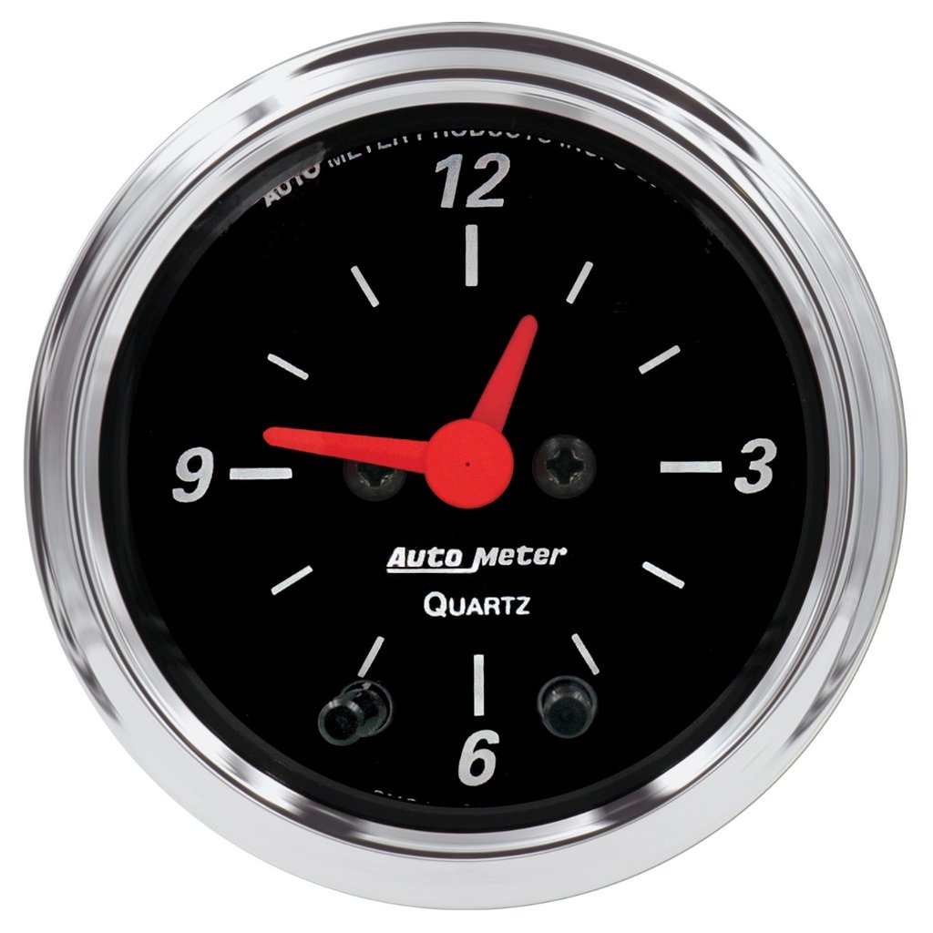 AutoMeter 2-1/16" CLOCK, 12 HOUR, DESIGNER BLACK