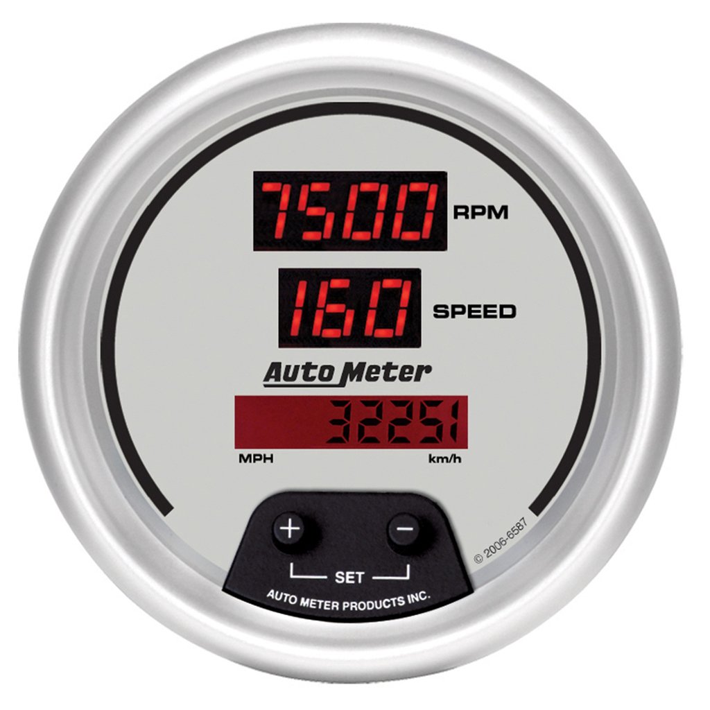 AutoMeter 3-3/8" tachometer/SPEEDOMETER COMBO, 8K RPM/260 MPH, ELECTRIC, ULTRA-LITE DIGITAL