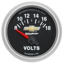 AutoMeter 2-1/16" VOLTMETER, 18V, ELECTRIC, CHEVY GOLD BOWTIE