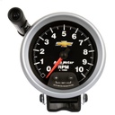 AutoMeter 3-3/4" PEDESTAL tachometer, 0-10,000 RPM, CHEVY GOLD BOWTIE
