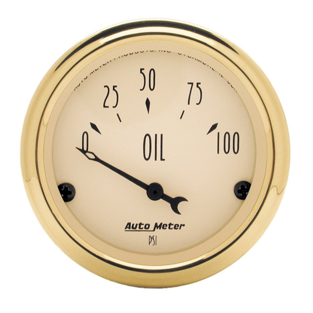 AutoMeter 2-1/16" OIL PRESSURE, 0-100 PSI, AIR-CORE, GOLDEN OLDIES