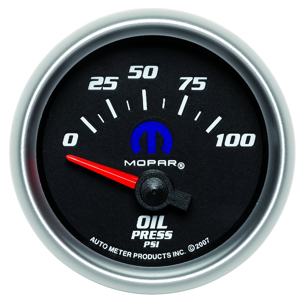 AutoMeter 2-1/16" OIL PRESSURE, 0-100 PSI, AIR-CORE, BLACK, MOPAR