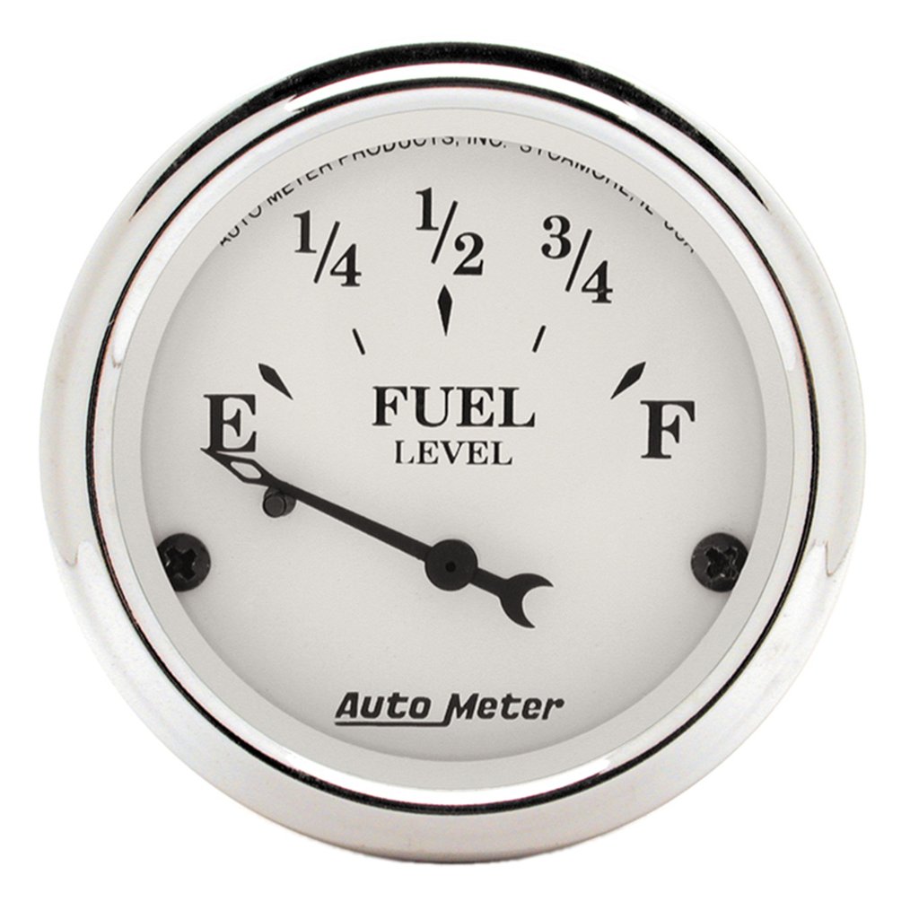AutoMeter 2-1/16" FUEL LEVEL, 73-10 Ω, AIR-CORE, OLD TYME WHITE
