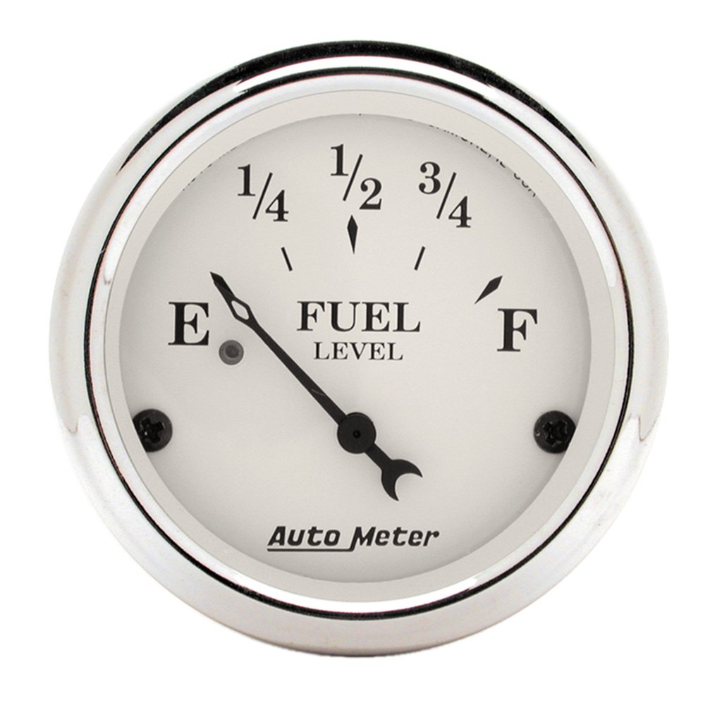AutoMeter 2-1/16" FUEL LEVEL, 240-33 Ω, AIR-CORE, OLD TYME WHITE