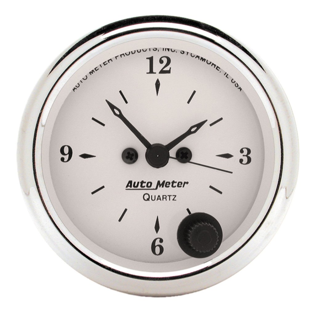AutoMeter 2-1/16" CLOCK, 12 HOUR, OLD-TYME WHITE