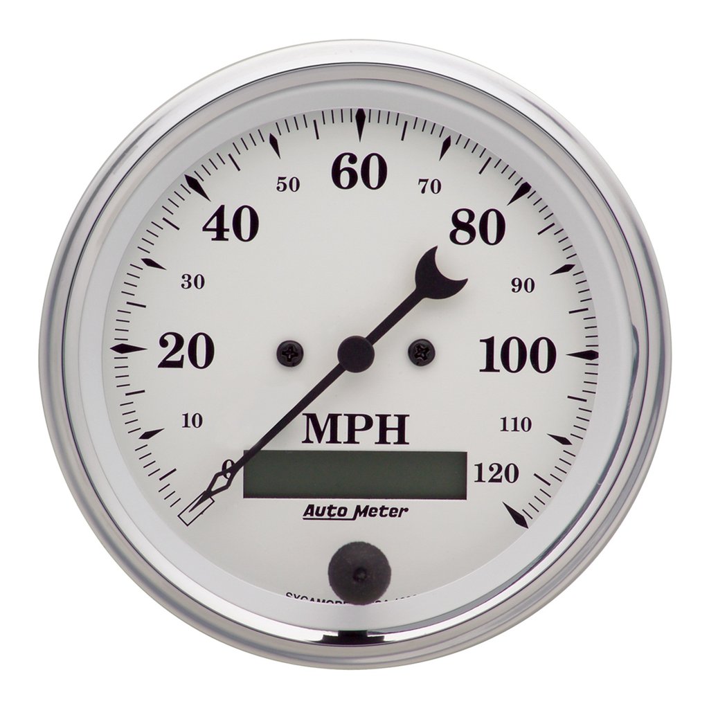 AutoMeter 3-3/8" SPEEDOMETER, 0-120 MPH, ELECTRIC, OLD-TYME WHITE