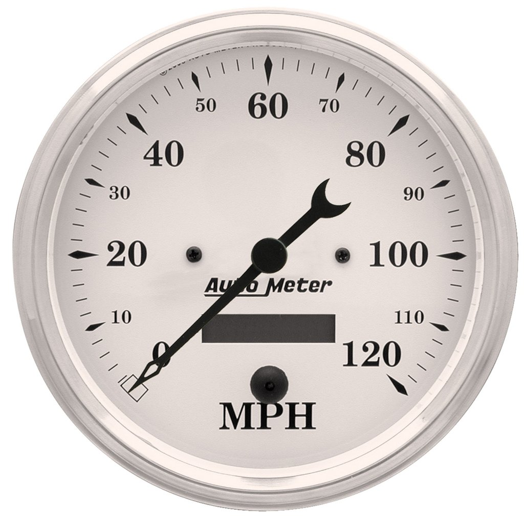 AutoMeter 5" SPEEDOMETER, 0-120 MPH, ELECTRIC, OLD-TYME WHITE