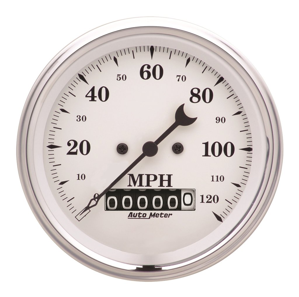 AutoMeter 3-3/8" SPEEDOMETER, 0-120 MPH, ELECTRIC, OLD-TYME WHITE
