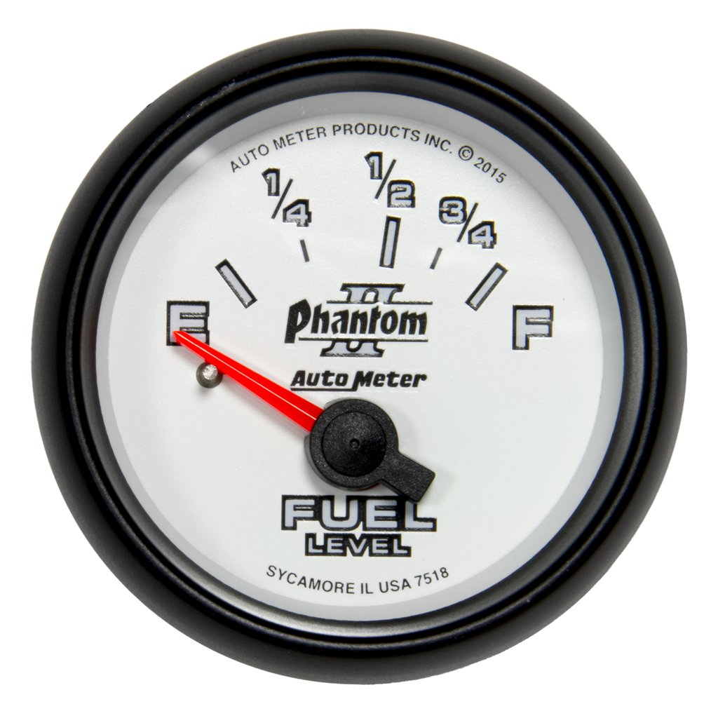 AutoMeter 2-1/16" FUEL LEVEL, 16-158 Ω, AIR-CORE, PHANTOM II
