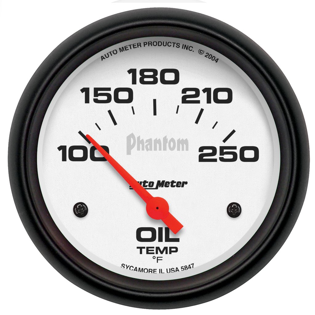 AutoMeter 2-5/8" OIL TEMPERATURE, 100-250 °F, AIR-CORE, PHANTOM