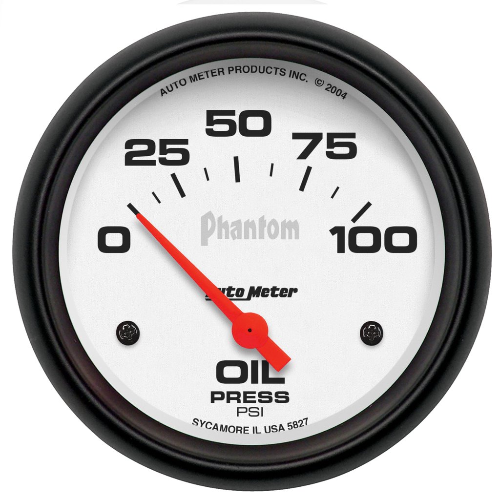 AutoMeter 2-5/8" OIL PRESSURE, 0-100 PSI, AIR-CORE, PHANTOM