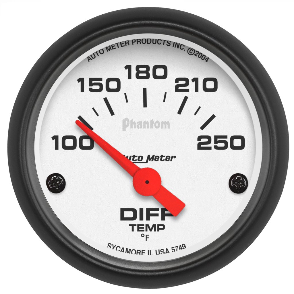 AutoMeter 2-1/16" DIFFERENTIAL TEMPERATURE, 100-250 °F, AIR-CORE, PHANTOM