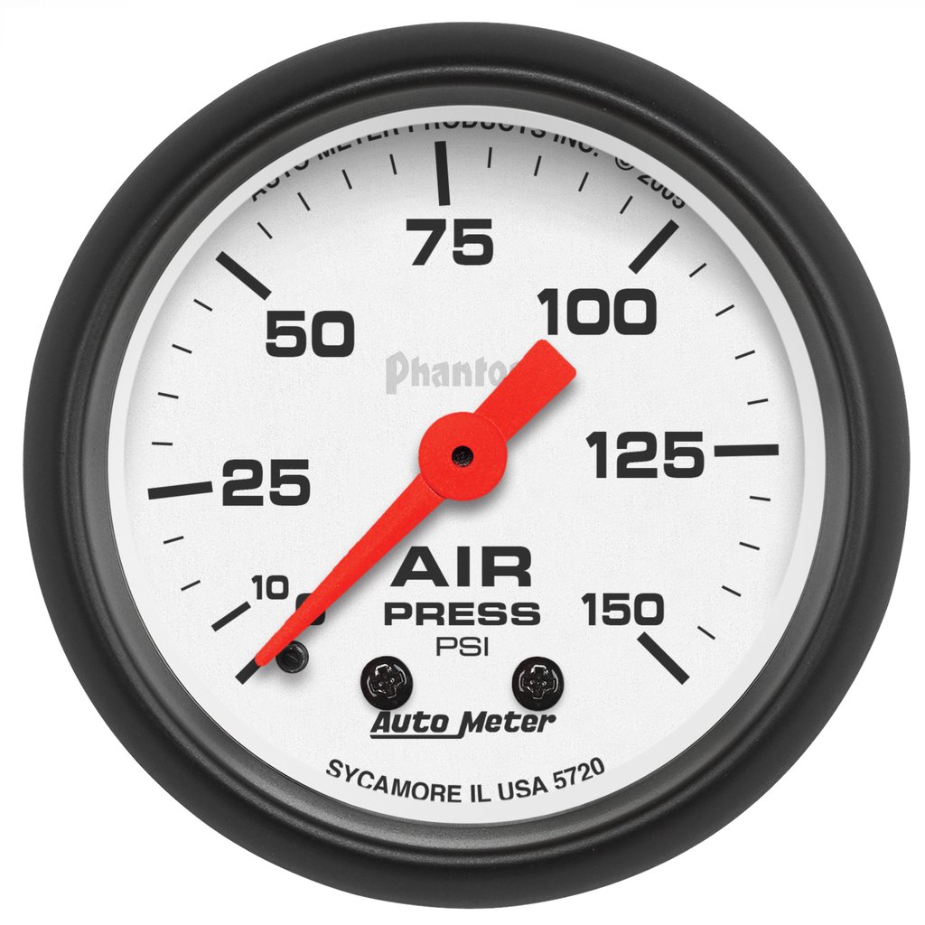 AutoMeter 2-1/16" AIR PRESSURE, 0-150 PSI, MECHANICAL, PHANTOM