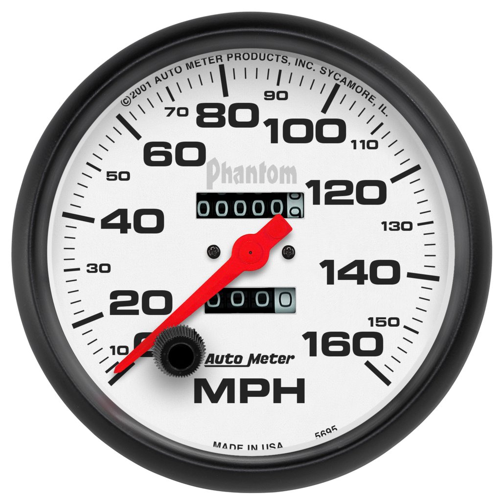 AutoMeter 5" SPEEDOMETER, 0-160 MPH, MECHANICAL, PHANTOM
