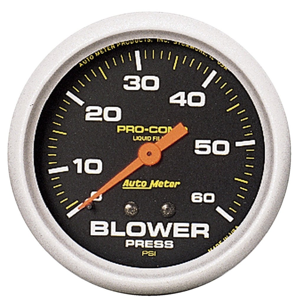 AutoMeter 2-5/8" BLOWER PRESSURE, 0-60 PSI, MECHANICAL, LIQUID FILLED, PRO-COMP