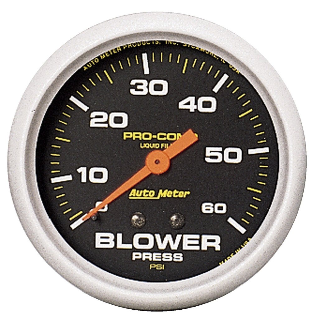 AutoMeter 2-5/8" BLOWER PRESSURE, 0-60 PSI, MECHANICAL, W/ MEMORY, LIQUID FILLED, PRO-COMP