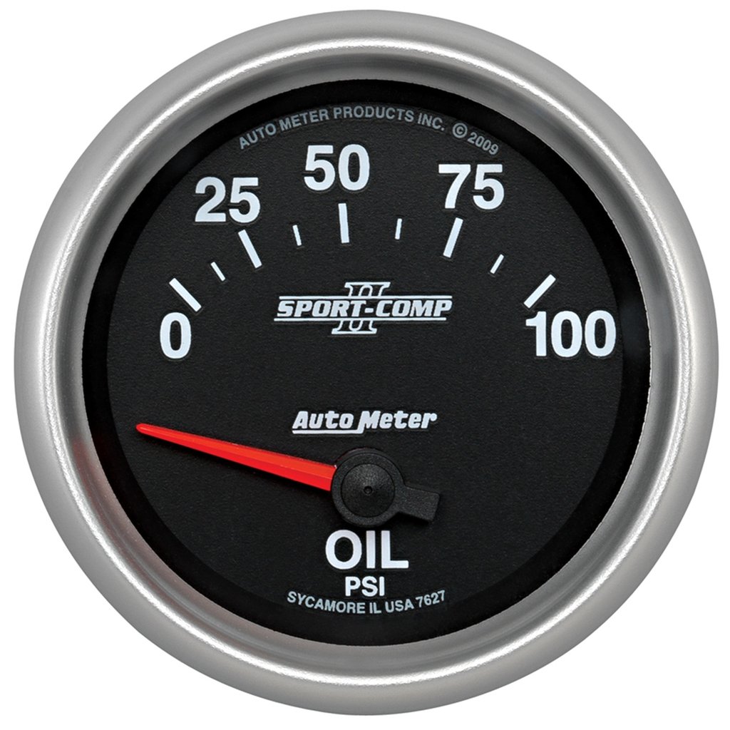 AutoMeter 2-5/8" OIL PRESSURE, 0-100 PSI, AIR-CORE, SPORT-COMP II