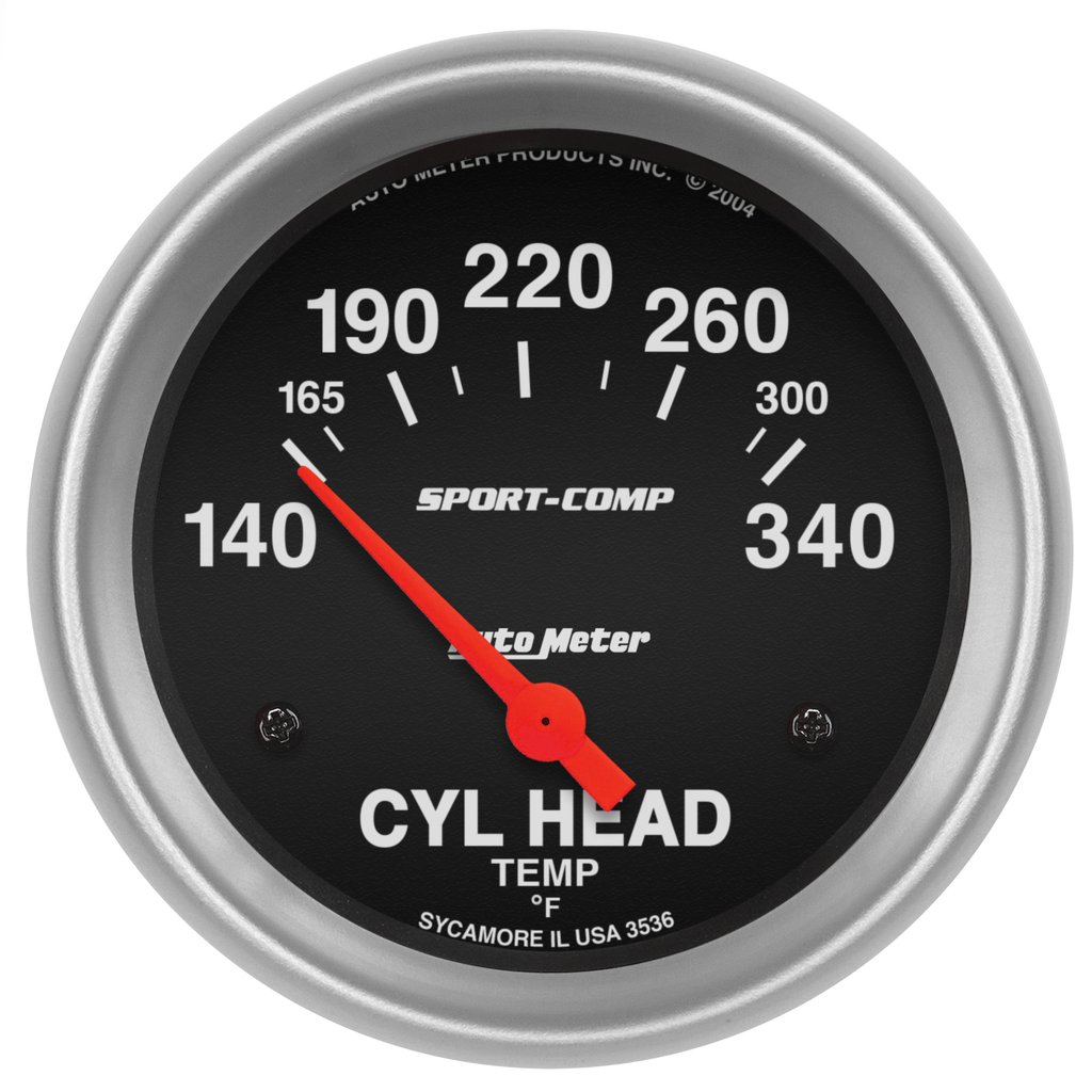 AutoMeter 2-5/8" CYLINDER HEAD TEMPERATURE, 140-340 °F, AIR-CORE, SPORT-COMP