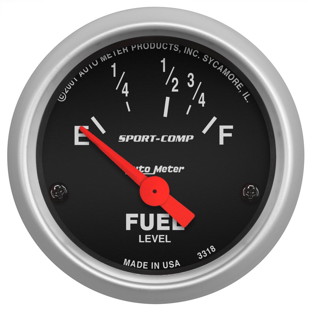 AutoMeter 2-1/16" FUEL LEVEL, 16-158 Ω, AIR-CORE, SPORT-COMP
