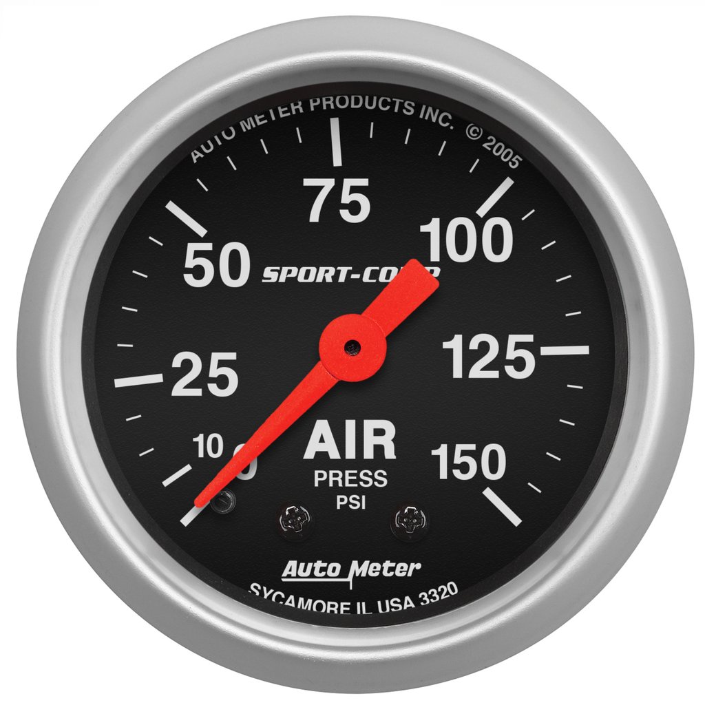AutoMeter 2-1/16" AIR PRESSURE, 0-150 PSI, MECHANICAL, SPORT-COMP