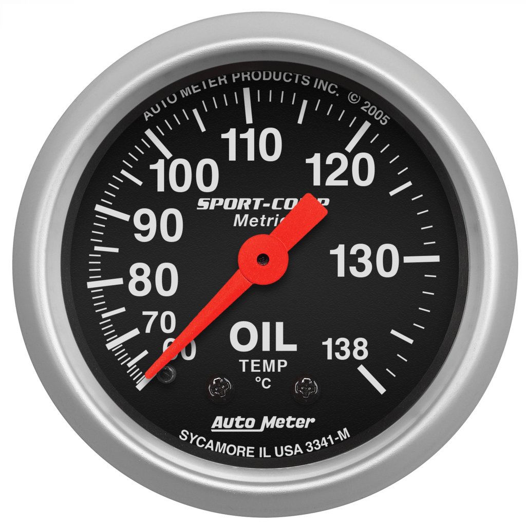 AutoMeter 2-1/16" OIL TEMPERATURE, 60-140 °C, 6 FT., MECHANICAL,, SPORT-COMP