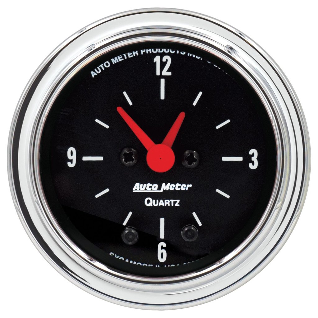 AutoMeter 2-1/16" CLOCK, 12 HOUR, TRADITIONAL CHROME