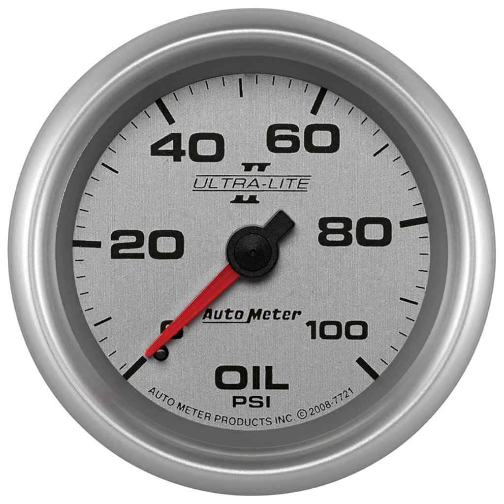AutoMeter 2-5/8" OIL PRESSURE, 0-100 PSI, MECHANICAL, ULTRA-LITE II