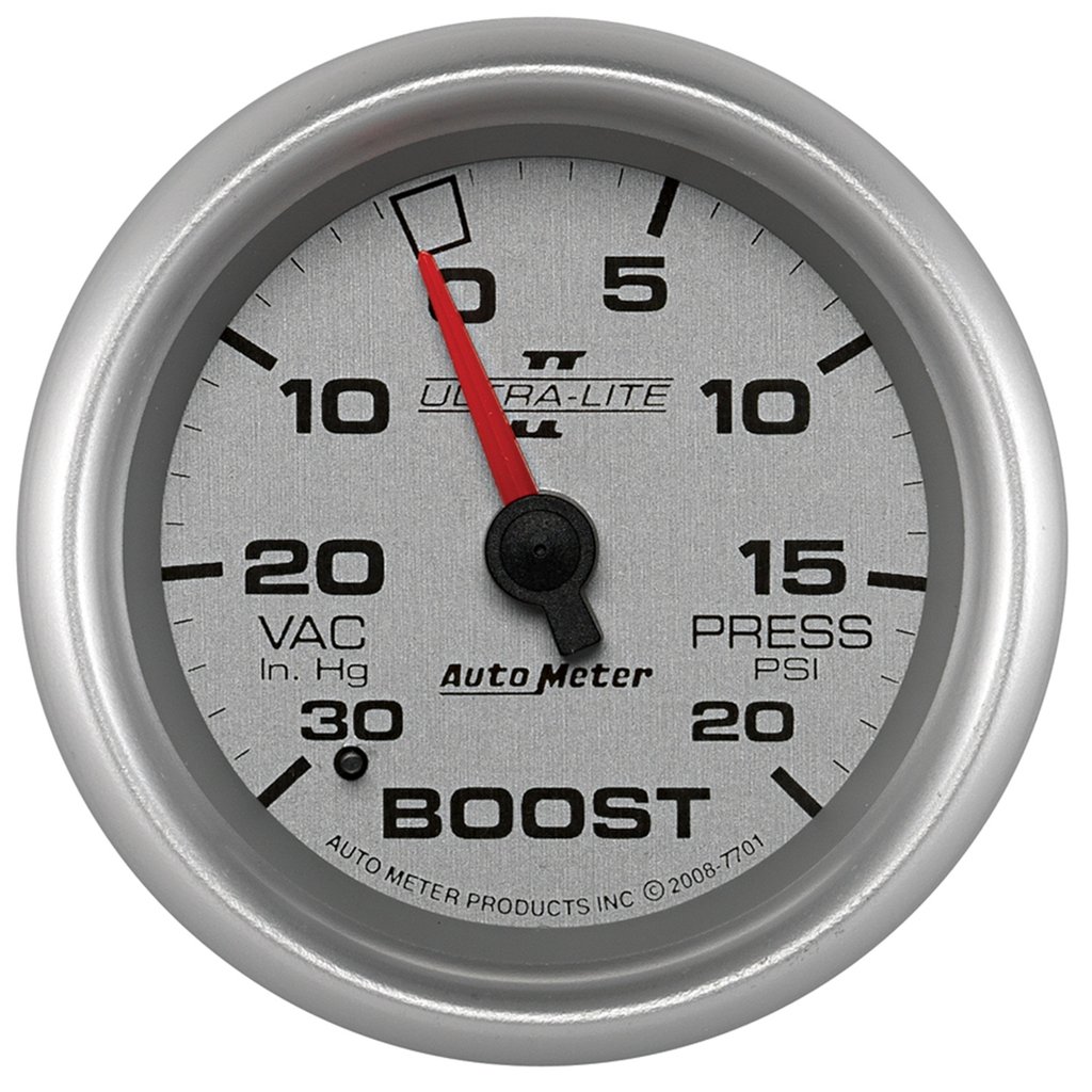 AutoMeter 2-5/8" BOOST/VACUUM, 30 IN HG/20 PSI, MECHANICAL, ULTRA-LITE II