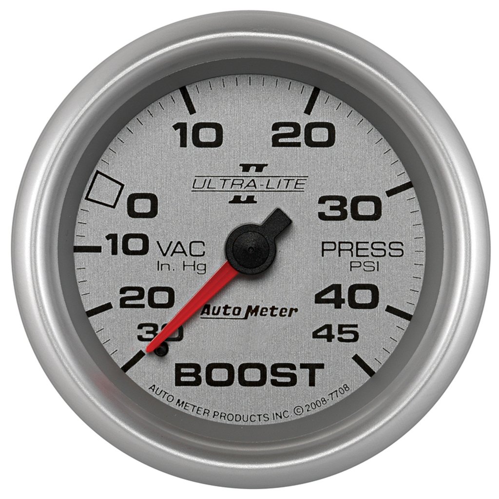 AutoMeter 2-5/8" BOOST/VACUUM, 30 IN HG/45 PSI, MECHANICAL, ULTRA-LITE II