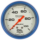 AutoMeter 2-5/8" OIL PRESSURE, 0-100 PSI, MECHANICAL, LIQUID FILLED, ULTRA-NITE