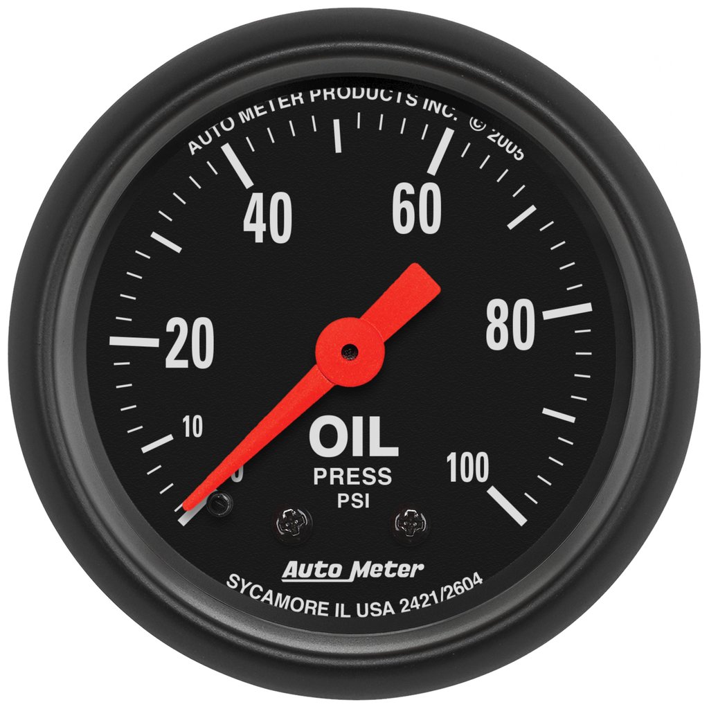 AutoMeter 2-1/16" OIL PRESSURE, 0-100 PSI, MECHANICAL, Z-SERIES