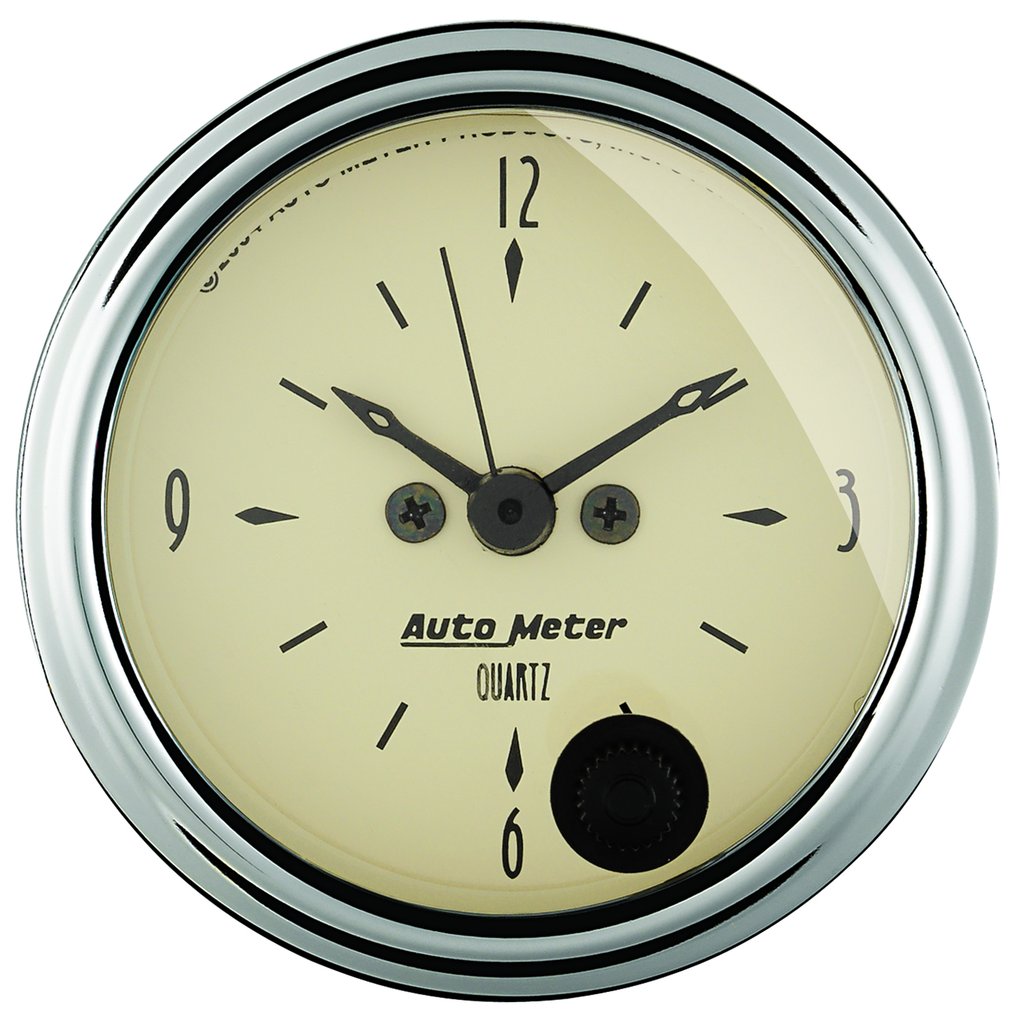 AutoMeter 2-1/16" CLOCK, 12 HOUR, ANTIQUE BEIGE