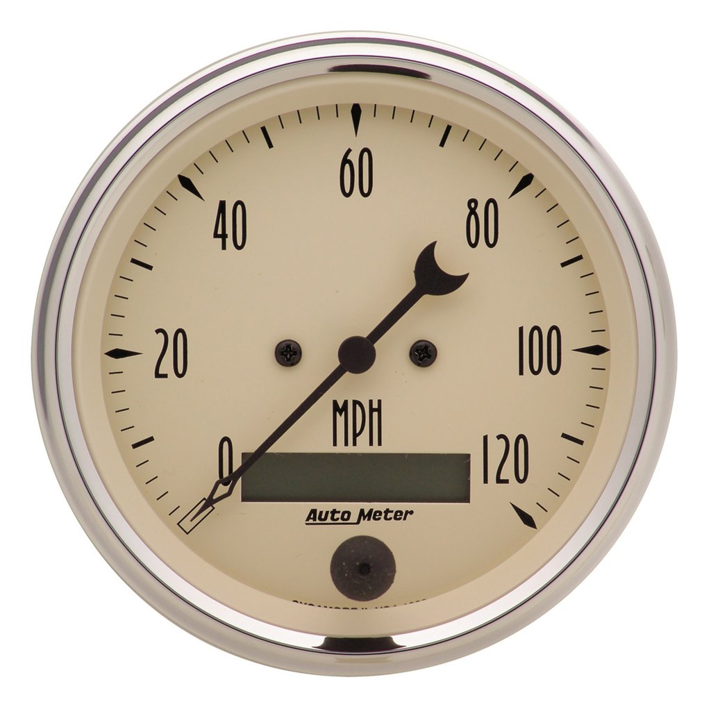 AutoMeter 3-3/8" SPEEDOMETER, 0-120 MPH, ELECTRIC, ANTIQUE BEIGE
