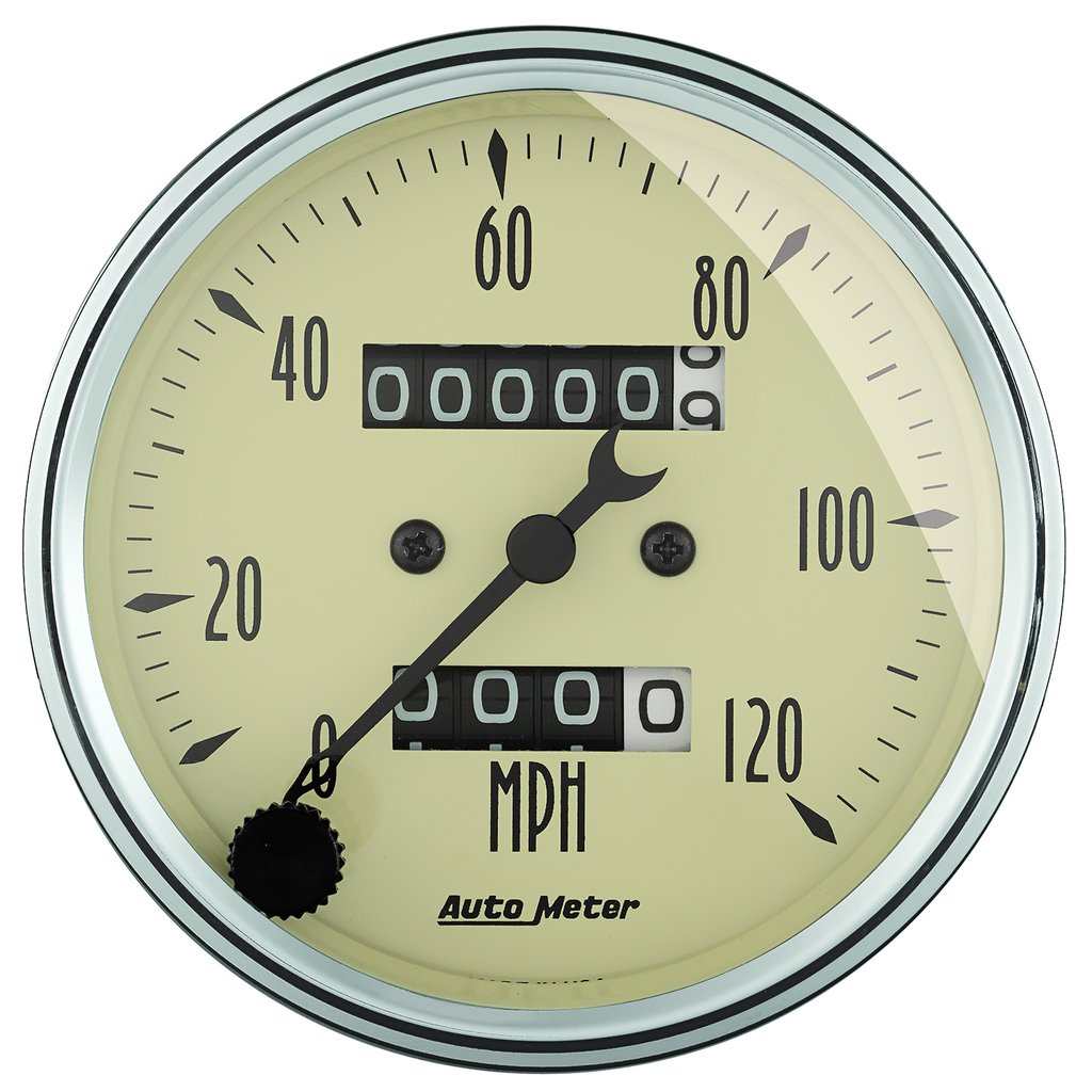 AutoMeter 3-1/8" SPEEDOMETER, 0-120 MPH, MECHANICAL, ANTIQUE BEIGE