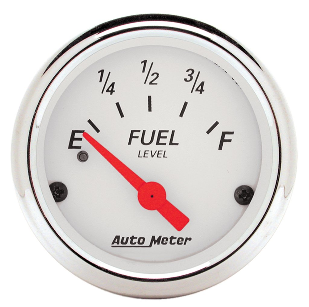 AutoMeter 2-1/16" FUEL LEVEL, 240-33 Ω, AIR-CORE, ARCTIC WHITE