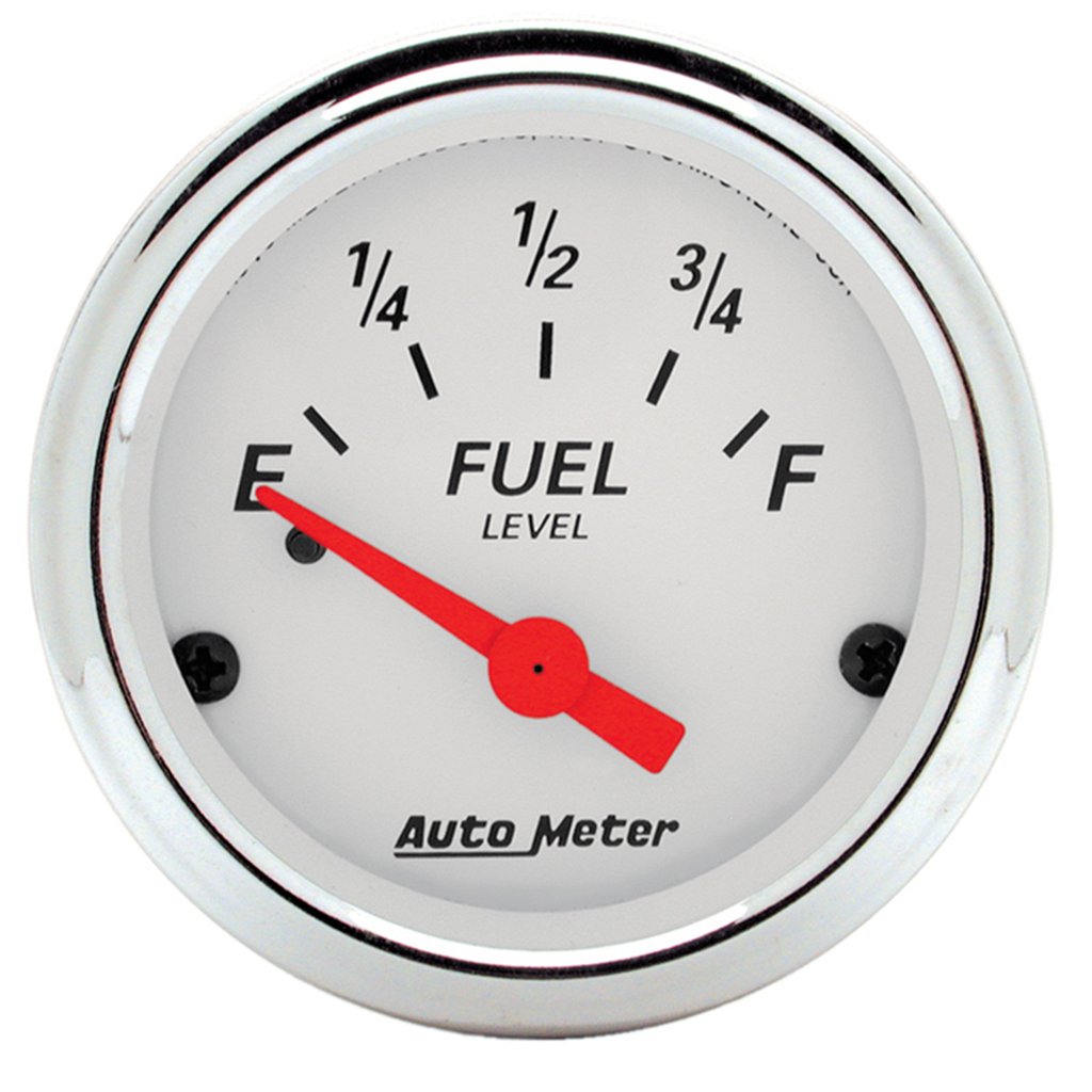 AutoMeter 2-1/16" FUEL LEVEL, 0-90 Ω, AIR-CORE, GM, ARCTIC WHITE